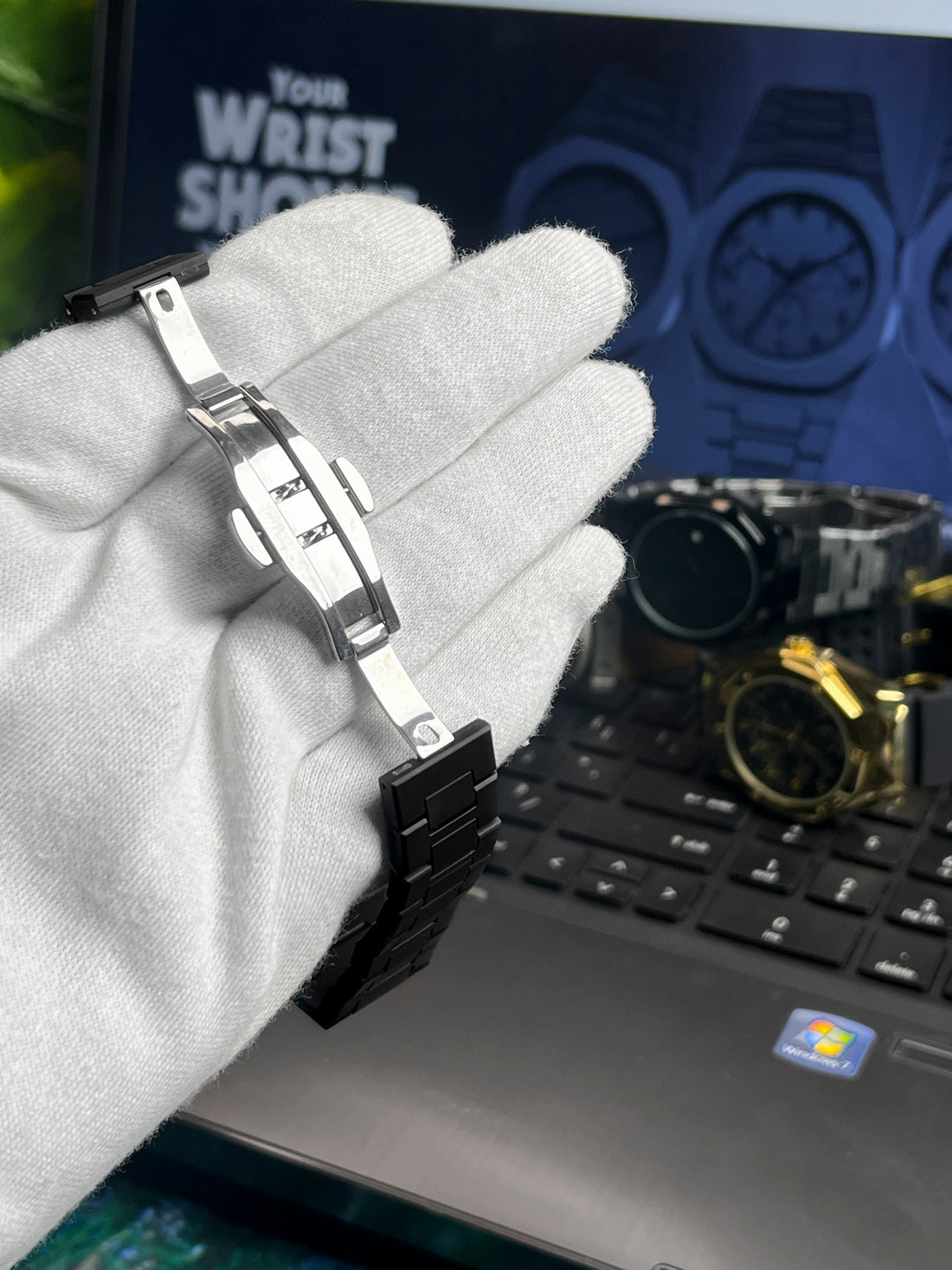 Black Arabic Watch with fiber material