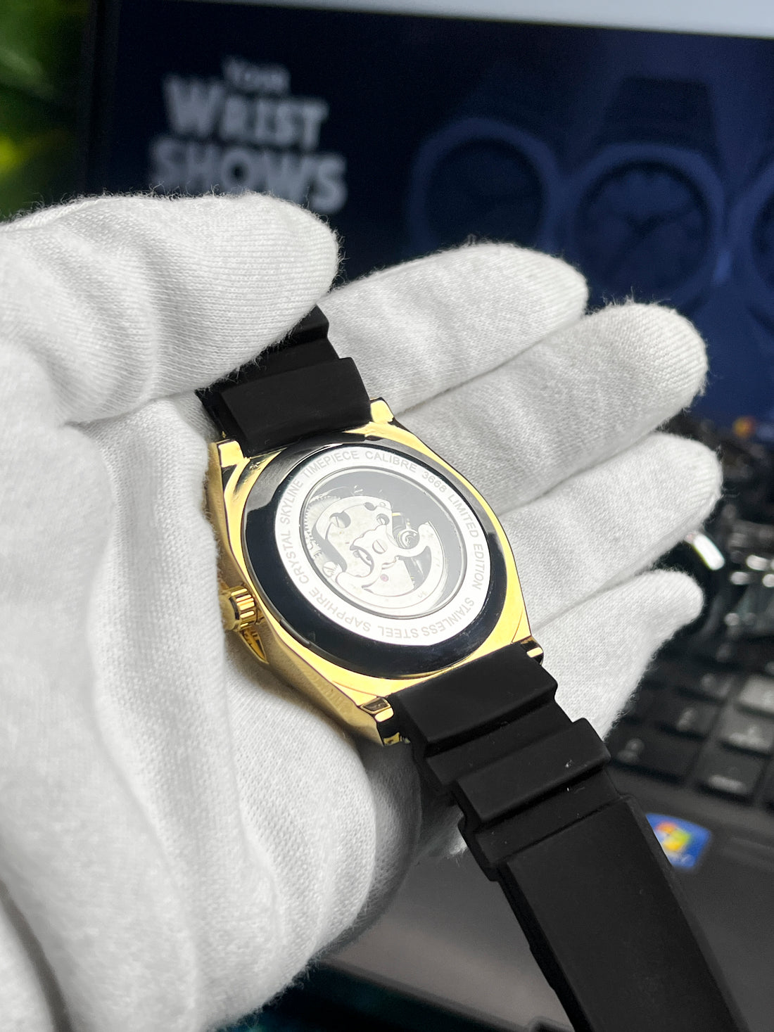CASHRULE Luxury Skeleton Mechanical Watch – Gold Edition.